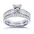 Princess Moissanite and Diamond Vintage Bridal Set 1 1/4 CTW 14k White Gold